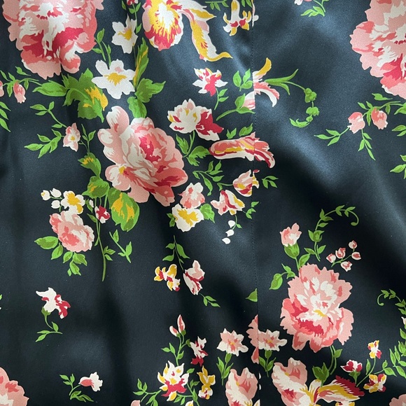 Reformation 4 Maddison Silk Halter Midi Dress Polina Black Floral - Picture 13 of 13